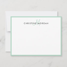Schlichte minimalistische Monogramm-Bezeichnung Mitteilungskarte