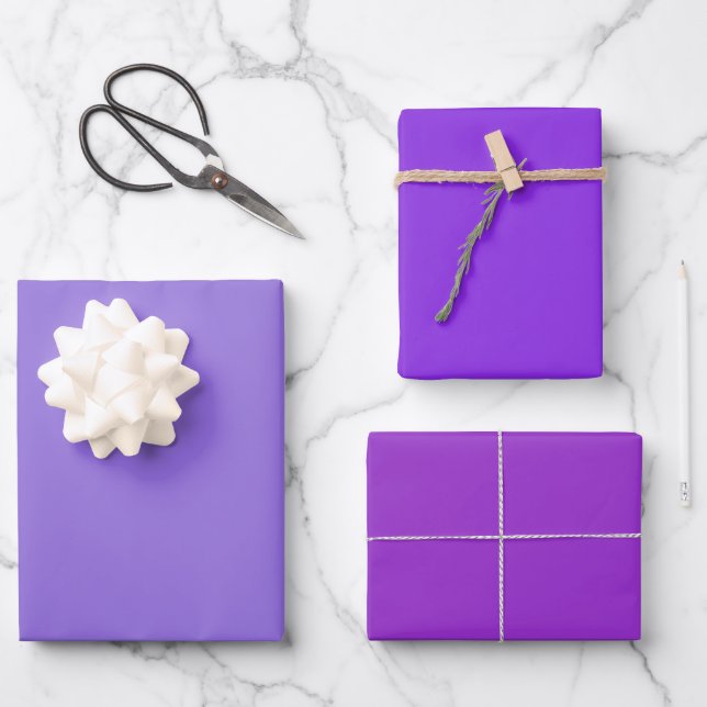 Schlichte mittlere violette Orchideen Lila Schatte Geschenkpapier Set (Vorderseite)