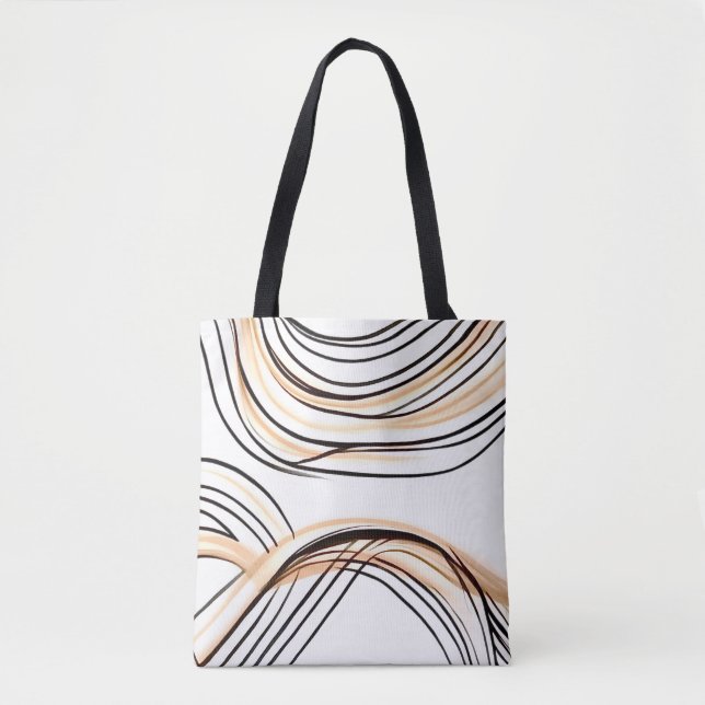 Schlichte, moderne abstrakte Drehlinien Herbst Tasche (Vorderseite)