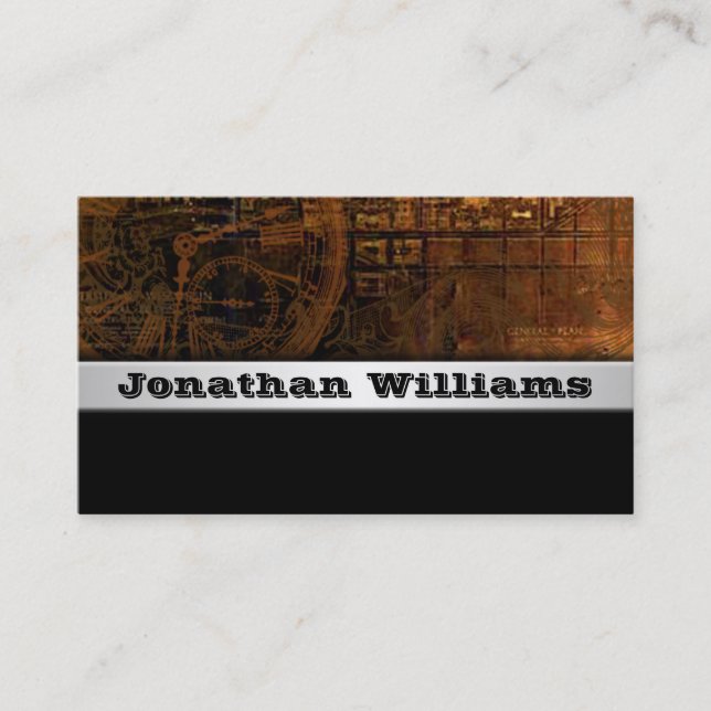Schlichte moderne Berufliche Steampunk-Visitenkart Visitenkarte (Vorderseite)
