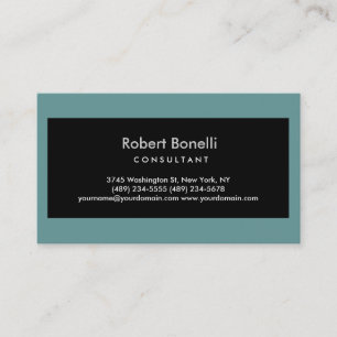 Schlichte, moderne Grau Blue Consultant Business C Visitenkarte