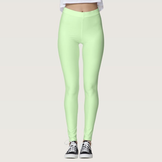 Schlichte Münzgrün Leggings (Vorderseite)