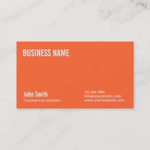 Schlichte Orange Kommerziell Director Business Car Visitenkarte
