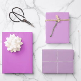 Schlichte Orchideen Plum Lilac Lila Shades 3 Tones Geschenkpapier Set