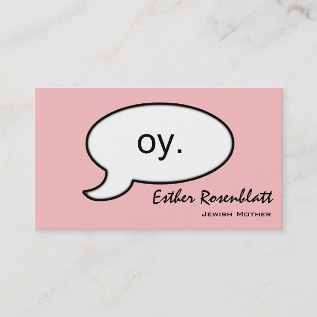 Schlichte Oy Cloud Jewish Mother Business Card Visitenkarte (Vorderseite)