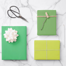 Schlichte Paris Bud Gelbe Grüne Schattierungen 3 T Geschenkpapier Set