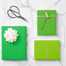 Schlichte Pastel Kelly Sheen Green Shades 3 Tones Geschenkpapier Set