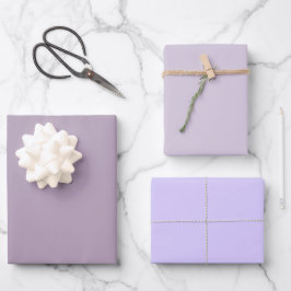 Schlichte Pastel Pale Lavendel Lila Schatten 3 Tön Geschenkpapier Set