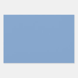 Schlichte Pastel Sky Bell Blue Shades 3 Tones Geschenkpapier Set