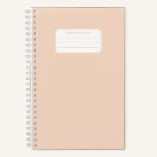 Schlichte Pastel Spiral-Komposition-Schule Noteboo Notizbuch