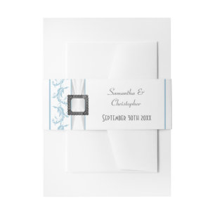 Schlichte Pastellblau-Weiß-Hochzeit Einladungsbanderole