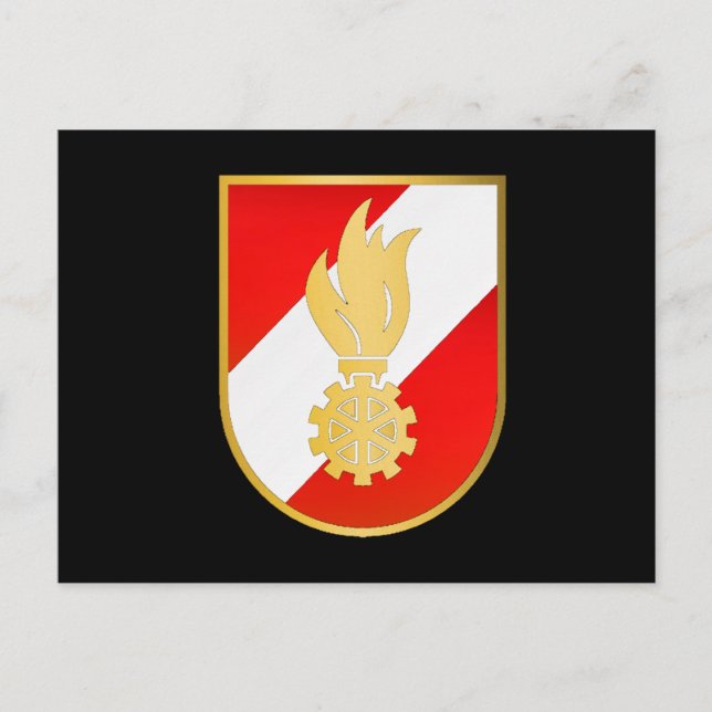 Schlichte Postkarte mit Feuerwehr Wappen Österreic (Vorderseite)