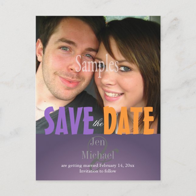 Schlichte Postkarten, Foto Save the Date, Ankündigungspostkarte (Vorderseite)