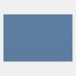 Schlichte Queen Ocean Pigment Blue Shades 3 Töne Geschenkpapier Set