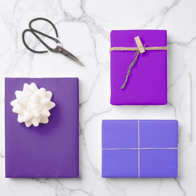 Schlichte Rebecca Violet Schieferplatten Lila Scha Geschenkpapier Set (Vorderseite)