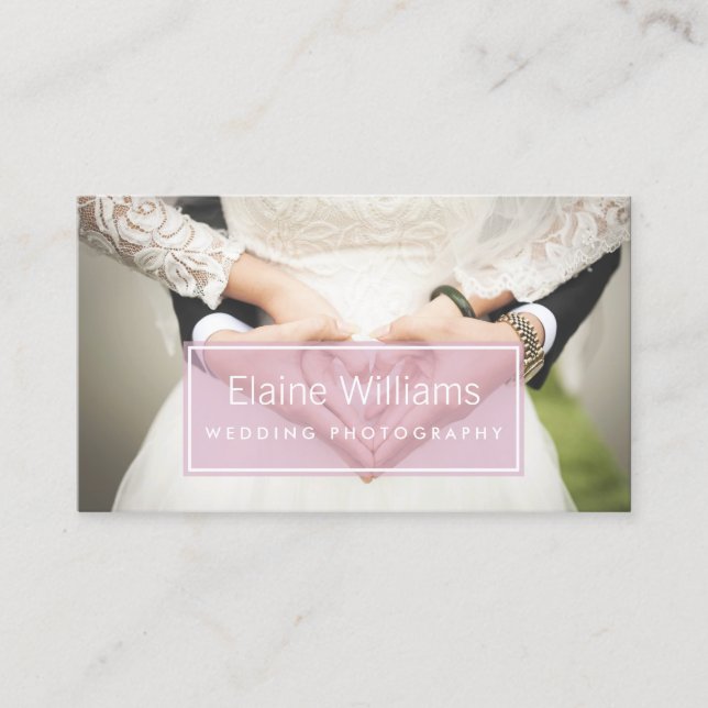 schlichte rosa, moderne Fotografie Business Card Visitenkarte (Vorderseite)