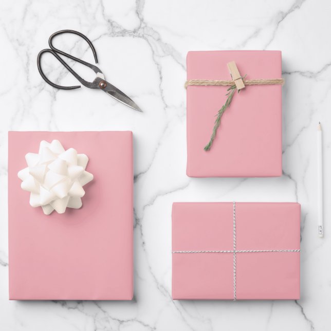Schlichte Rose Geschenkpapier Set (Vorderseite)