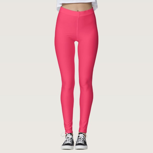 Schlichte Rot-Festfarbe Leggings (Vorderseite)