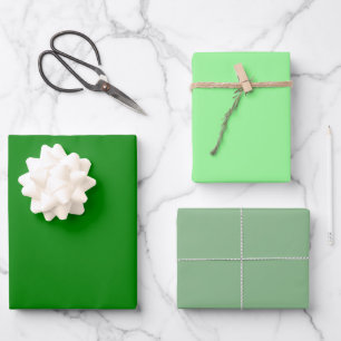 Schlichte Rot-Meer-Grüntöne 3 Töne Geschenkpapier Set