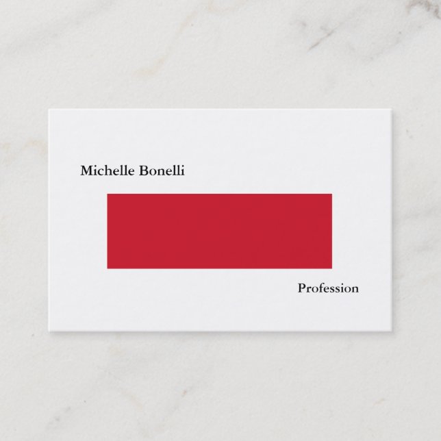 Schlichte Rot-Weiß-Minimalistisch Moderne Visitenkarte (Vorderseite)