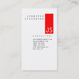 Schlichte rote, vertikale, saubere Visitenkarte fü