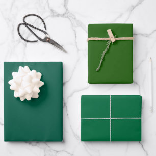 Schlichte Sacramento Cadmium Grüne Farbtöne 3 Töne Geschenkpapier Set