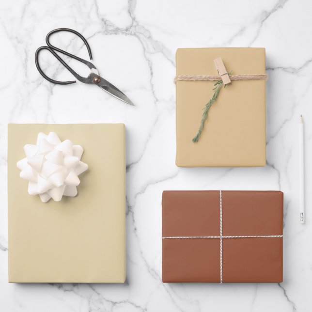 Schlichte Schokolade Birdseed Brown Shades 3 Tones Geschenkpapier Set (Vorderseite)