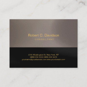 Schlichte Schwarz Beige Gold Tones Moderne Visiten Visitenkarte