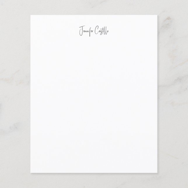 Schlichte Schwarz-weiße Minimalistische Kalligrafi Flyer (Vorne)