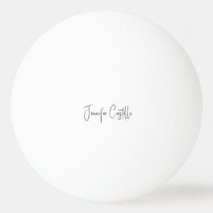 Schlichte Schwarz-weiße Minimalistische Kalligrafi Tischtennisball