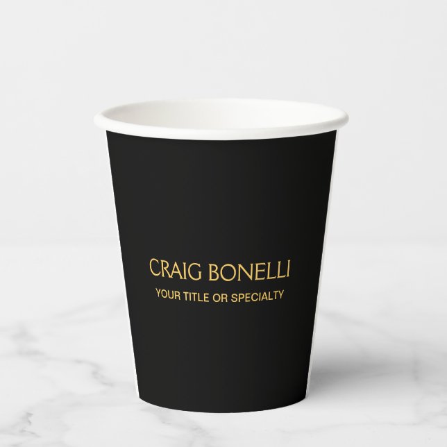 Schlichte Schwarzwaldfarben Moderne Minimalistisch Pappbecher (Vorderseite)
