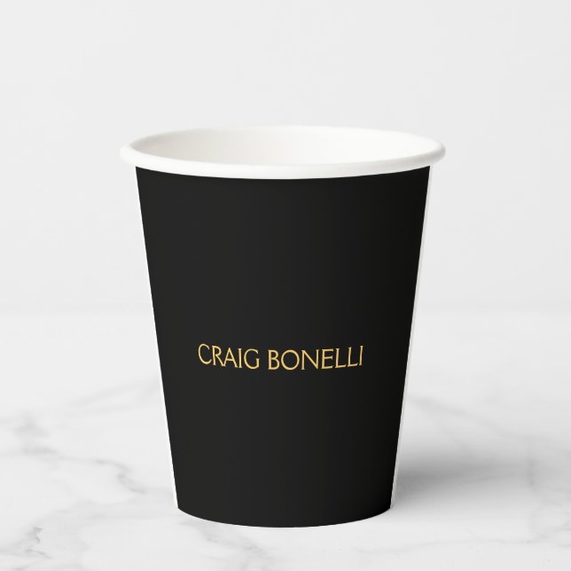 Schlichte Schwarzwaldfarben Moderne Minimalistisch Pappbecher (Vorderseite)