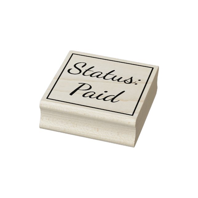 Schlichte "Status: Bezahltes" Kautschuk-Briefmarke Gummistempel (Stempel)