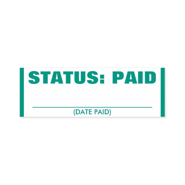 Schlichte "STATUS: ZAHLTE Kautschuk-Briefmarke Permastempel (Design)