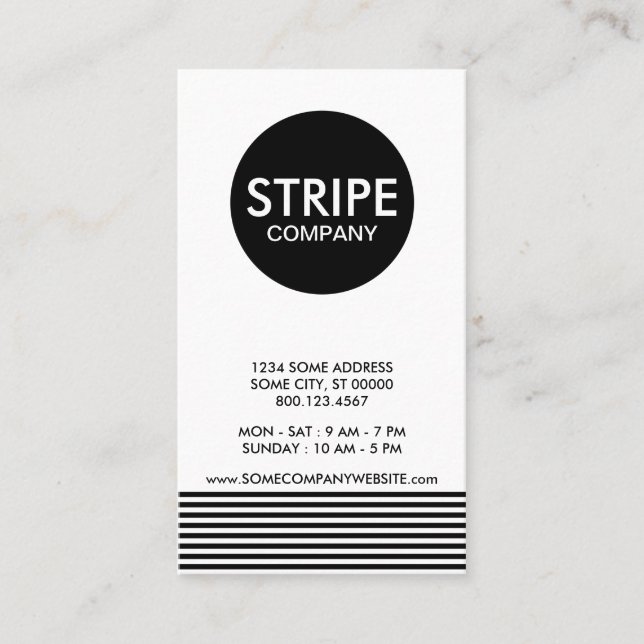 schlichte Streifenfirma Visitenkarte (Vorderseite)