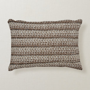 Schlichte Strickstoffe, braune Textur. Dekokissen