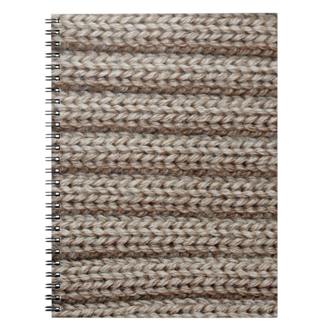 Schlichte Strickstoffe, braune Textur. Notizblock (Vorderseite)