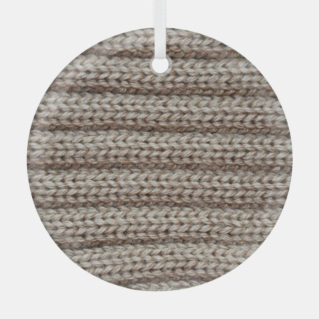 Schlichte Strickstoffe, braune Textur. Ornament Aus Glas (Vorderseite)