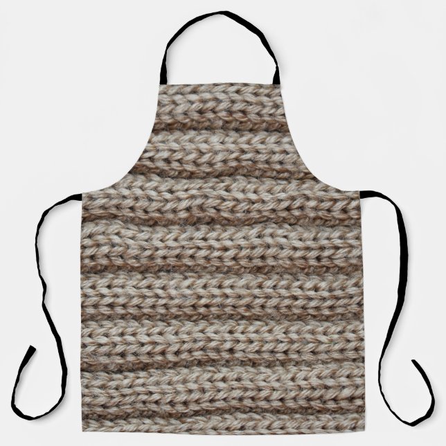Schlichte Strickstoffe, braune Textur. Schürze (Vorderseite)