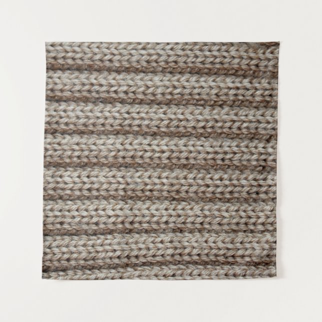 Schlichte Strickstoffe, braune Textur. Wandteppich (Vorderseite)