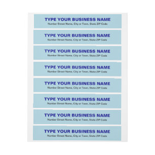 Schlichte Texte "Light Blue Business Rücksendeadre