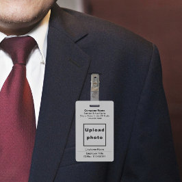 Schlichte Texte mit Mitarbeiter Foto Grau Abzeiche Ausweis