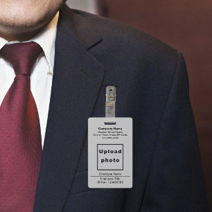 Schlichte Texte mit Mitarbeiter Foto Grau Abzeiche Ausweis