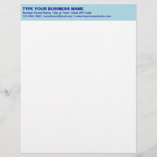 Schlichte Texte zu monochromen Blue Heading of Bus Briefbogen
