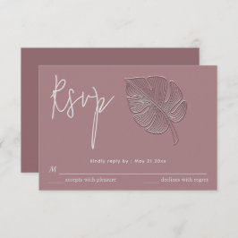 Schlichte UAWG mit Prägung aus tropischen Blättern RSVP Karte