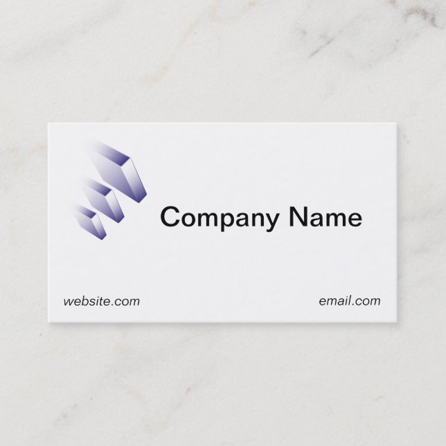 Schlichte und einfache Logo Blue Business Card Visitenkarte (Vorderseite)