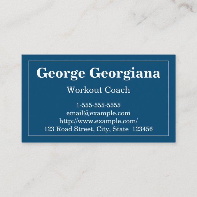 Schlichte und einfache Workout Coach Business Card Visitenkarte (Vorderseite)