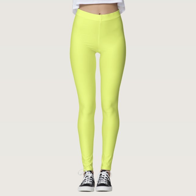 Schlichte Wassermelone Gelbe Grüne Leggings (Vorderseite)