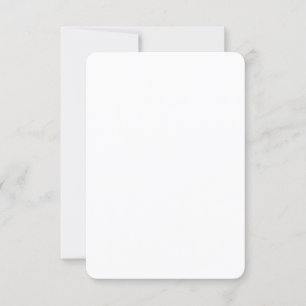 Schlichte weiße 3,5" x 5" abgerundete Deckenkleidu Einladung