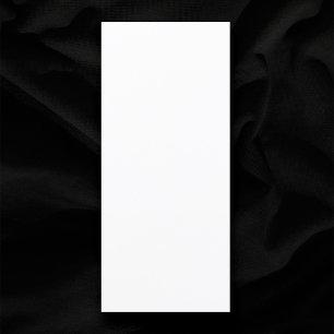 Schlichte weiße 4" x 9" Blanche Hochzeit Menükarte